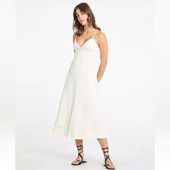 Tanya Taylor ivory denim Hendrix dress - Picture 2 of 6